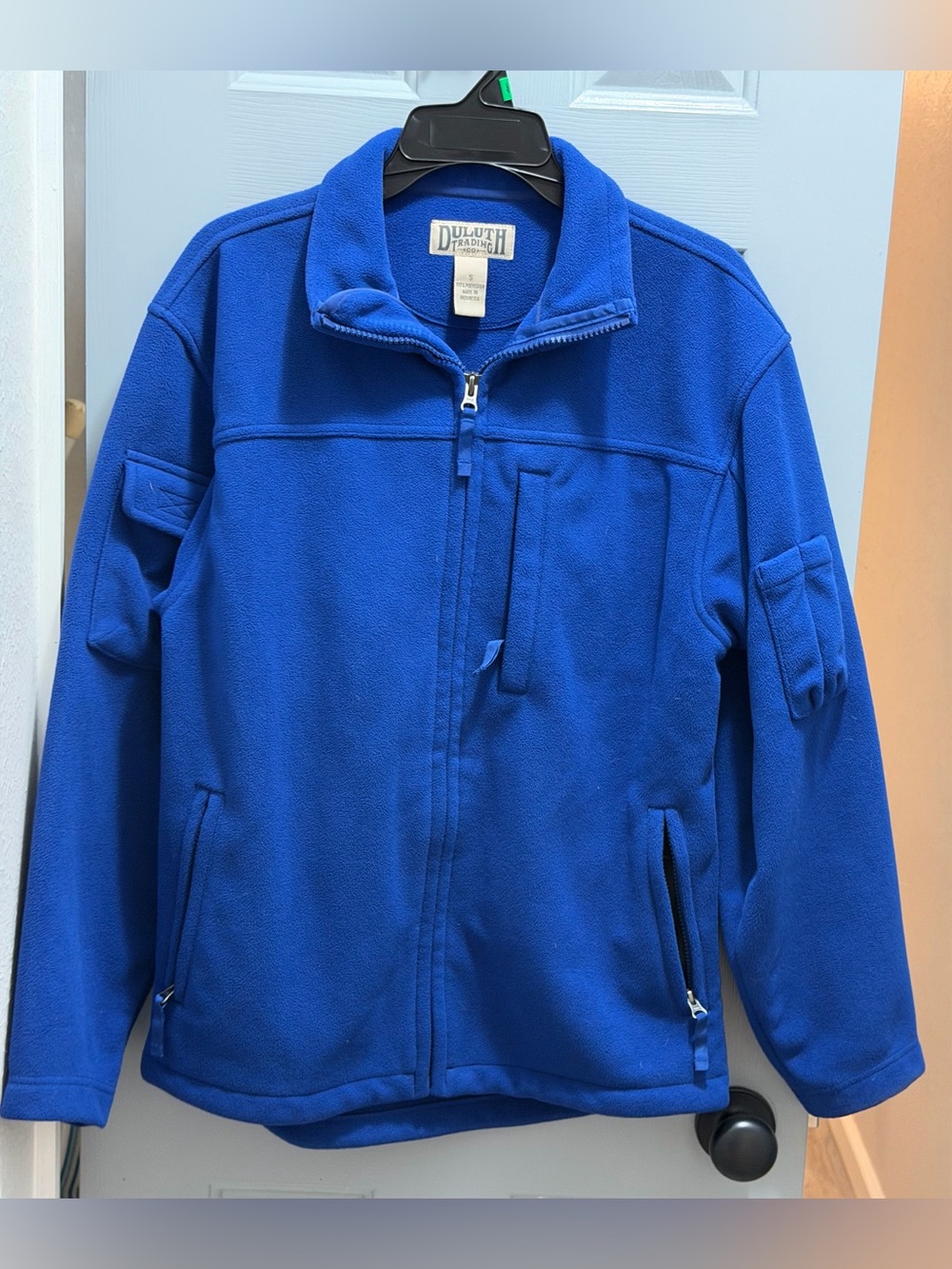 Duluth Trading Shoreman Fleece Windproof Jacket Small Blue 3 Layer Softshell